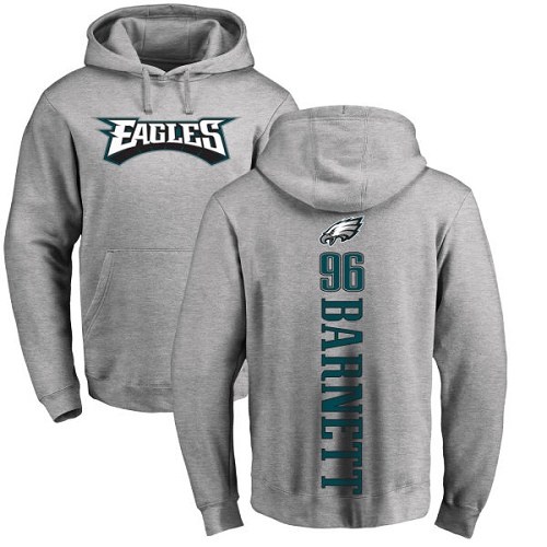 Men Philadelphia Eagles #96 Derek Barnett Ash Backer NFL Pullover Hoodie Sweatshirts->nfl t-shirts->Sports Accessory